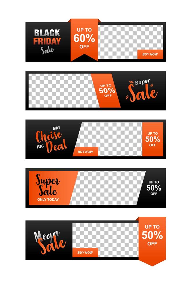 uppsättning försäljning banner mall, bannerannonser för webben vektor
