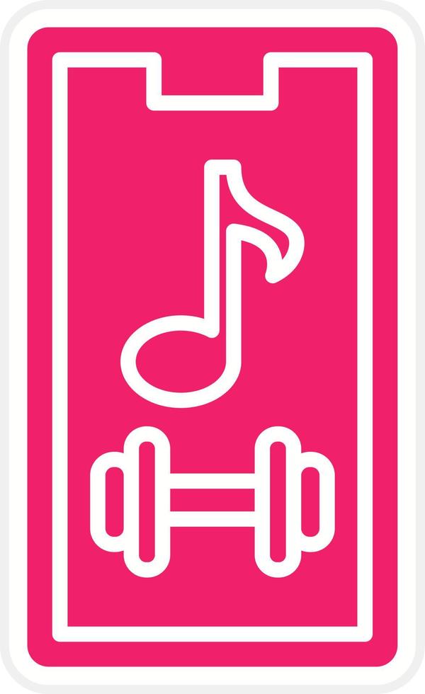 Fitnessstudio Musik- Vektor Symbol Stil