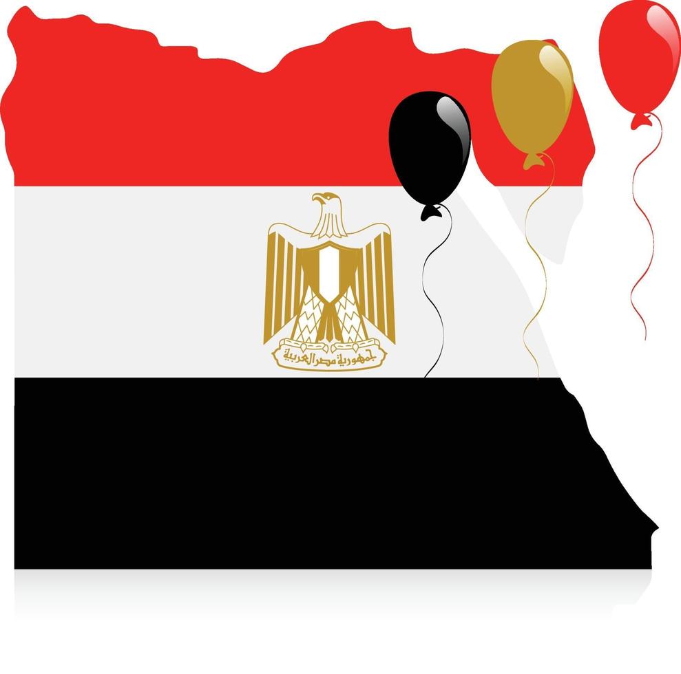 Egypten karta flagga vektor