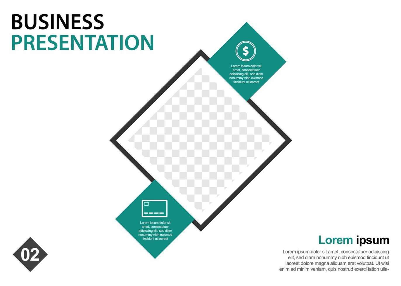 Designvorlage für Geschäftspräsentationen. Perfekt für Broschüren, Marketingwerbung, Infografiken usw. vektor