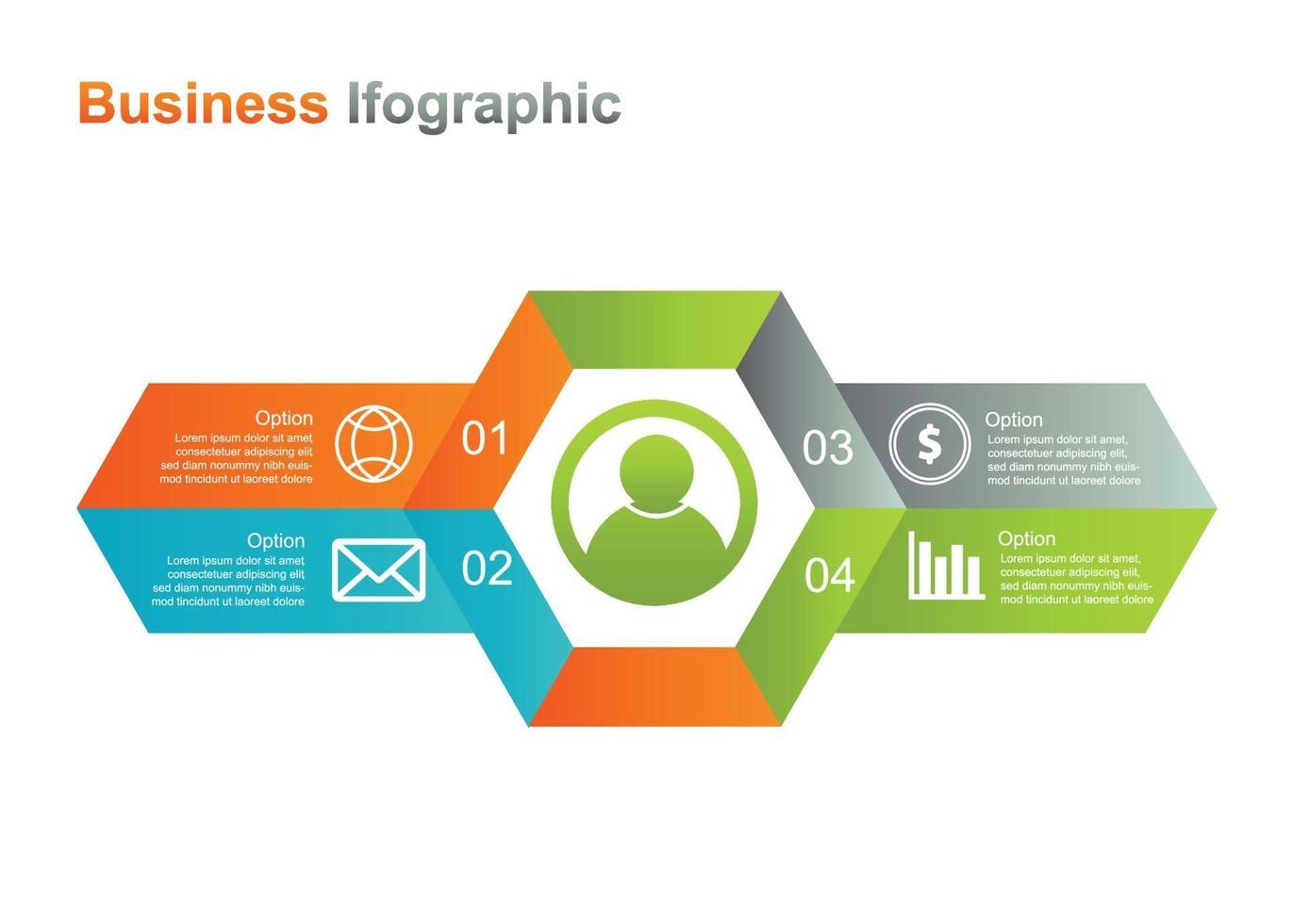 affärsmall infograpic. 4 alternativ infographic vektorillustration. perfekt för marknadsföring, marknadsföring, presentationsdesignelement vektor