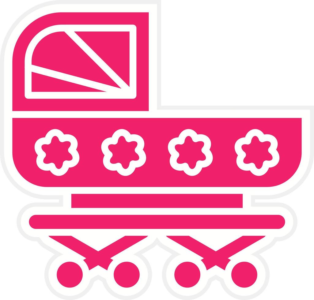 Baby Kinderwagen Vektor Symbol Stil