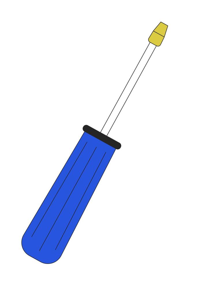 Schraubendreher Werkzeug linear eben Farbe Vektor Objekt. editierbar dünn Linie Symbol. voll Größe Element auf Weiß. einfach lineart Karikatur Stil Stelle Illustration zum Netz Grafik Design und Animation