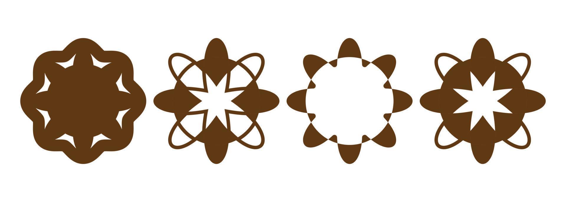 Blumen- Symbole Das vermitteln das Schönheit von Natur. das einstellen Eigenschaften geometrisch Formen, jeder aufwendig entworfen zu bringen Ihre Design Projekte zu Leben. Vektor Illustration.