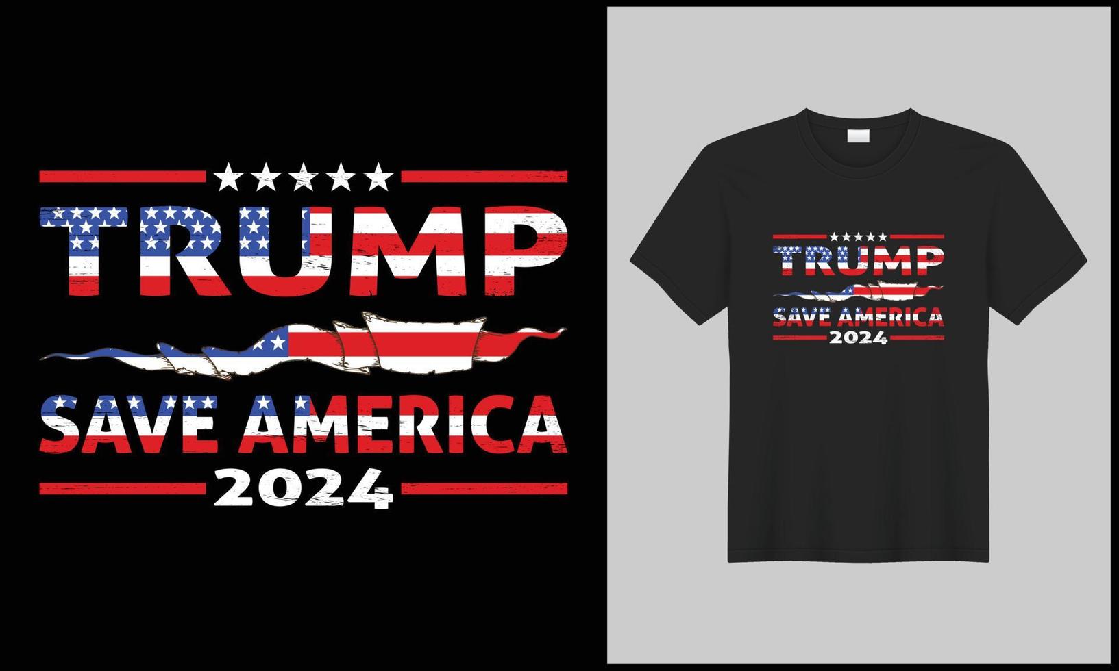 trumf spara Amerika 2024 illustration USA flagga vektor t skjorta design