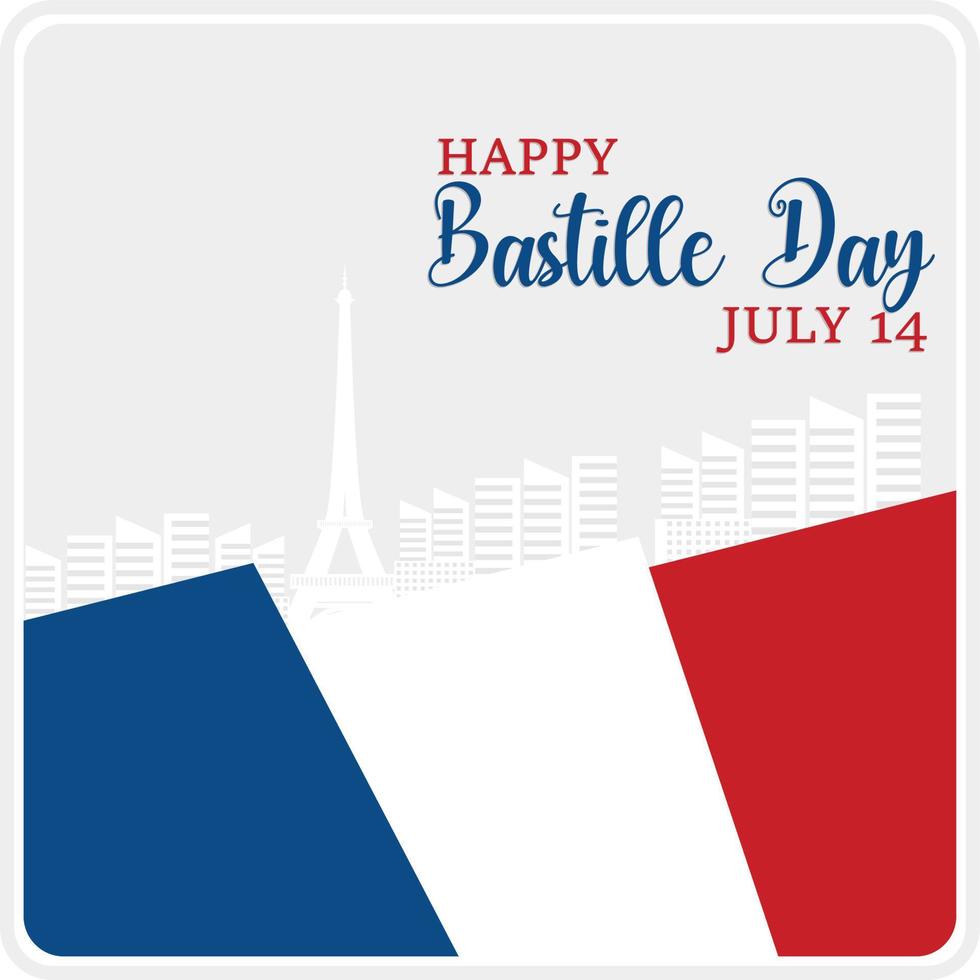 glücklich Bastille Tag Frankreich unabhängig Tag, National Urlaub 14 Juli, modern Hintergrund Illustration vektor