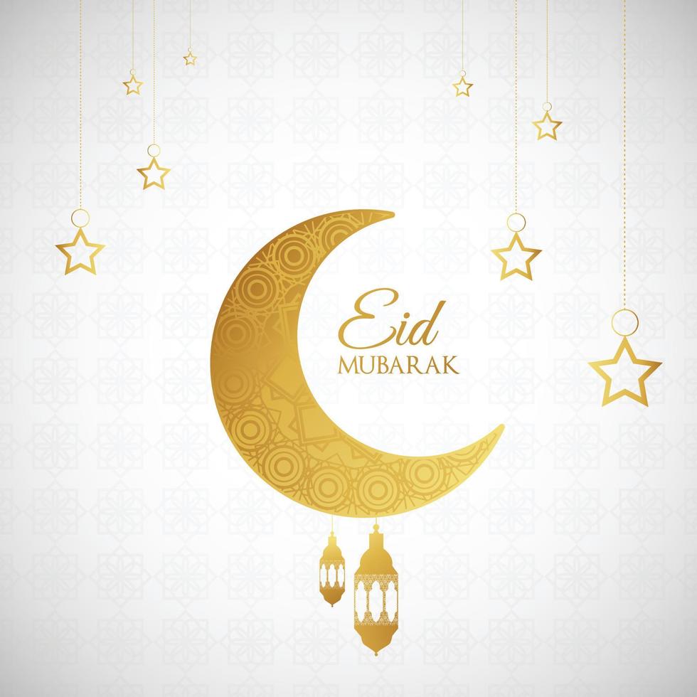 vektor vackert eid-al-fitr eid-al-adha eid mubarak hälsningar kort