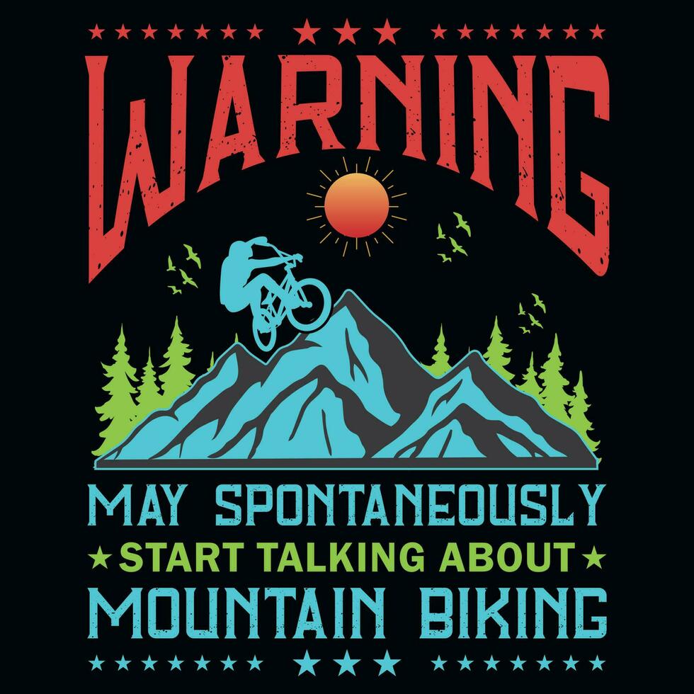 berg cykling äventyr grafik tshirt design vektor