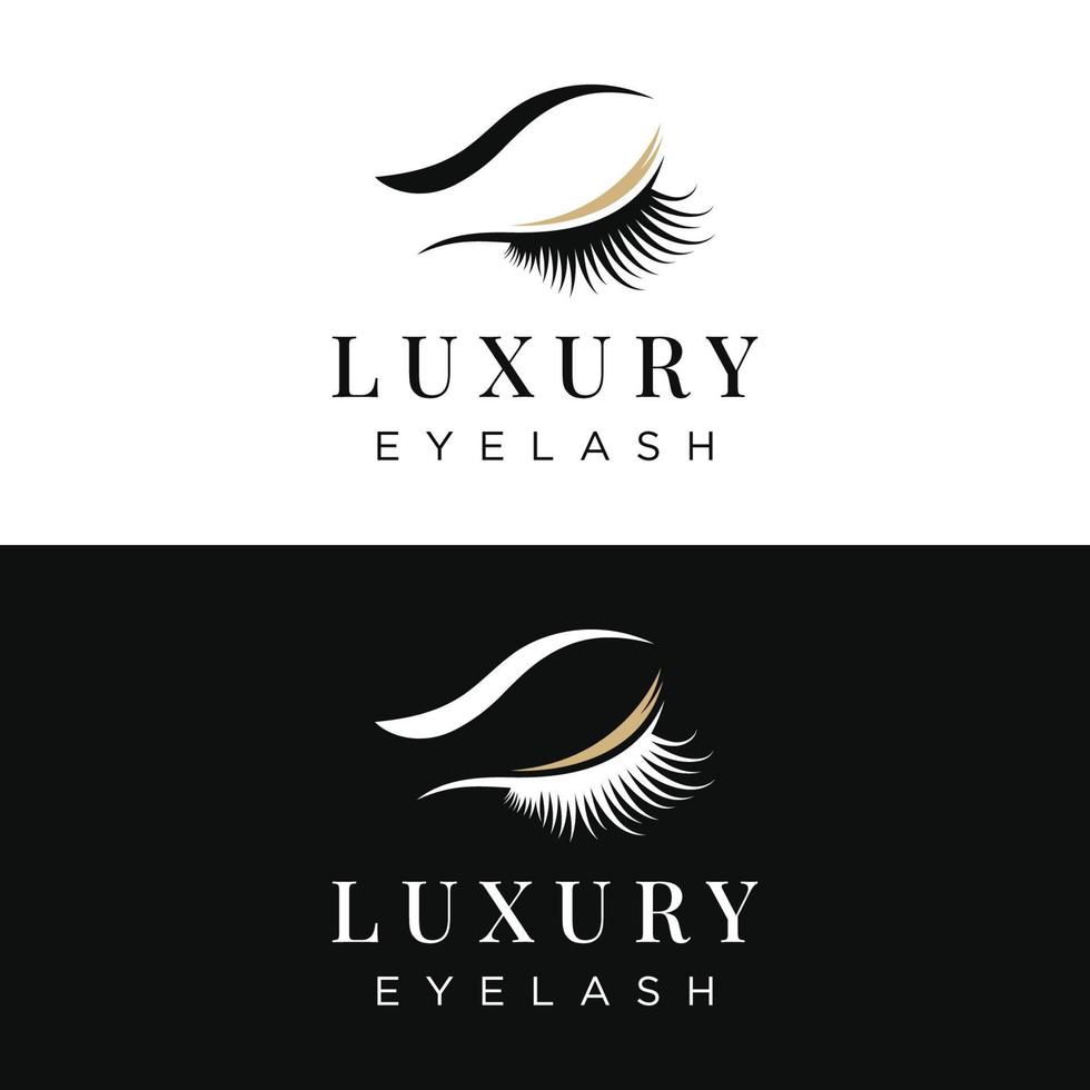 schön und luxuriös und modern Frau Wimpern und Augenbrauen Logo Design. Logo zum Geschäft, Schönheit Salon, bilden, Wimper Geschäft. vektor