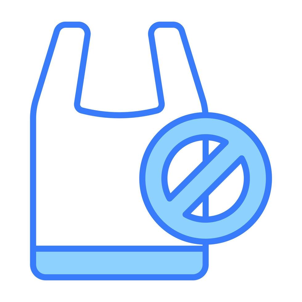 verboten Zeichen auf Plastik Tasche abbilden Konzept Symbol von Nein Plastik Tasche, Plastik kostenlos Welt, vektor