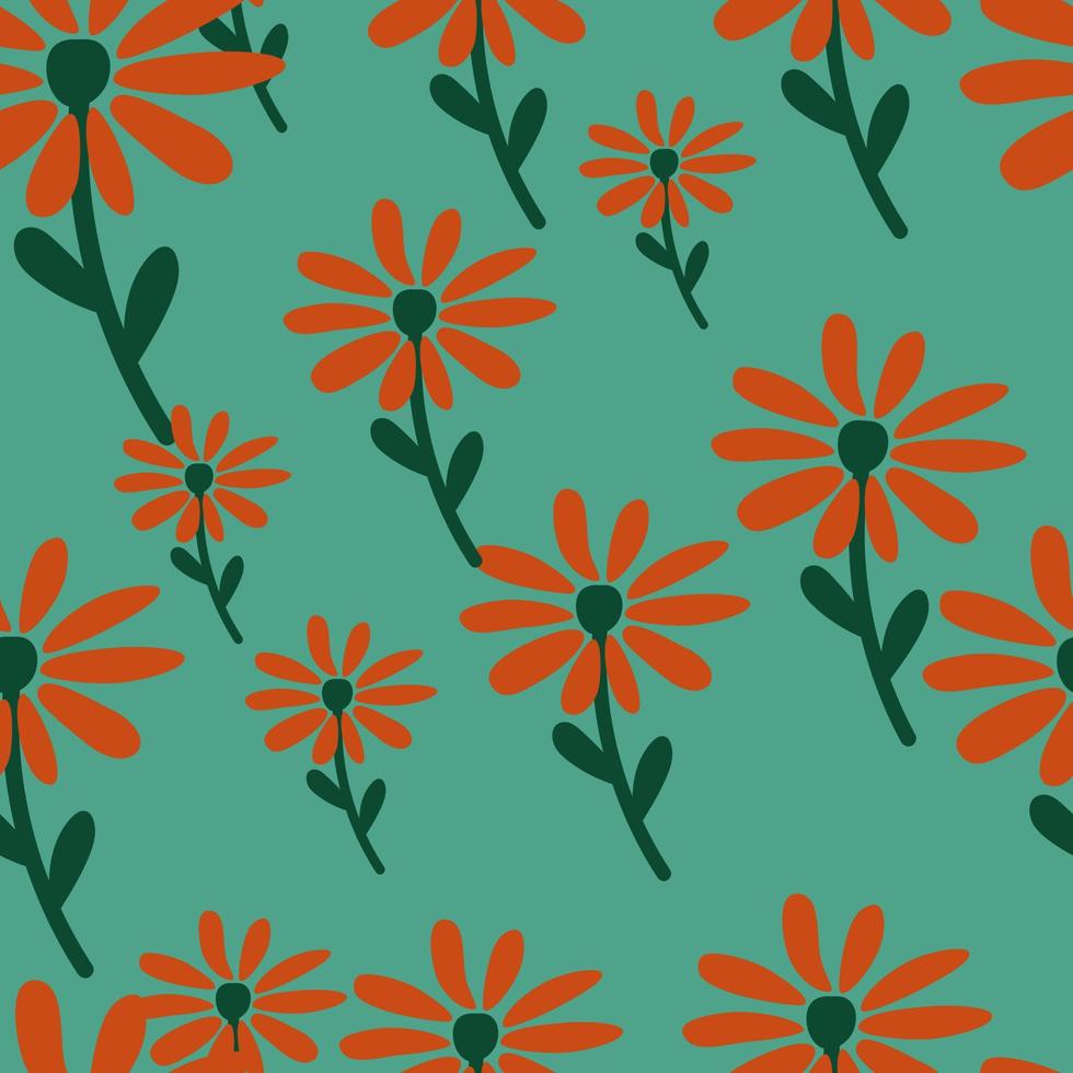 Gekritzel Kamille nahtlos Muster. Hand gezeichnet ditsy drucken. abstrakt Blumen- Ornament. einfach botanisch Hintergrund. vektor