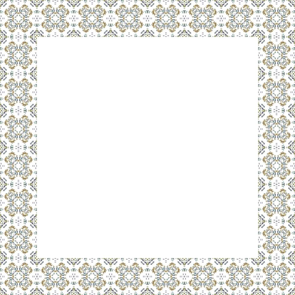 dekorativ Rahmen mit Blumen- Muster. elegant Element zum Design im östlichen Stil, Platz zum Text. Blumen- Grenze. Spitze Illustration zum Einladungen und Gruß Karten. vektor