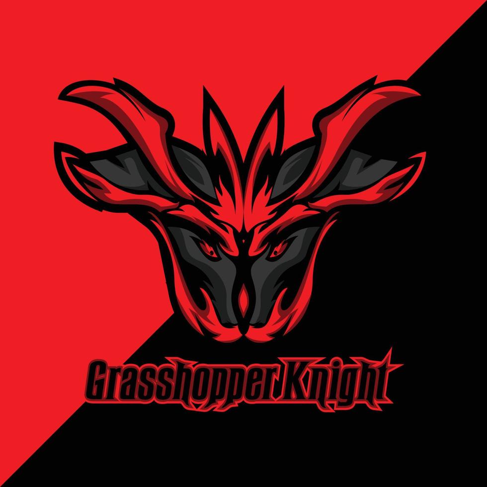 esports team maskot gräshoppa vektor logotyp isolerat emblem
