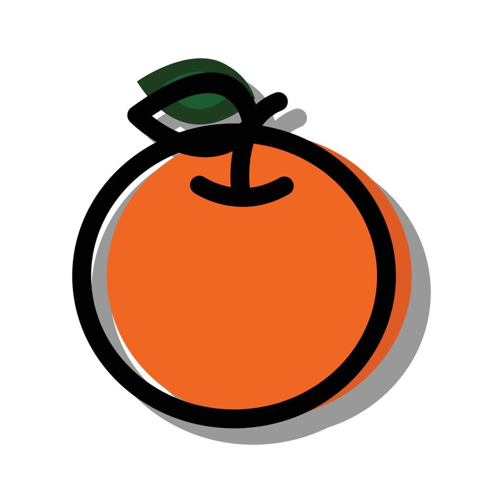 vektor orange minimalistisk stil isolerat på ett vit bakgrund