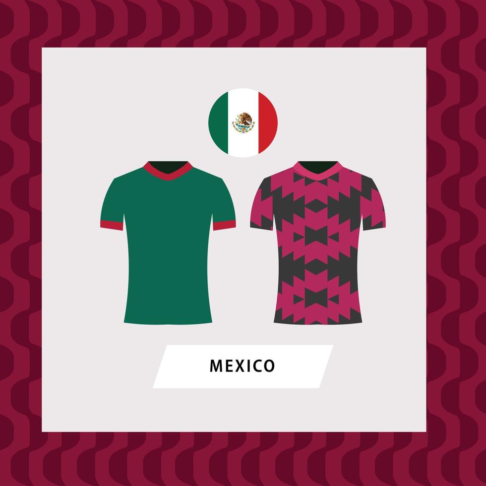 Mexiko Fußball National Mannschaft Uniform eben Illustration. Norden amerikanisch Fußball Team. vektor