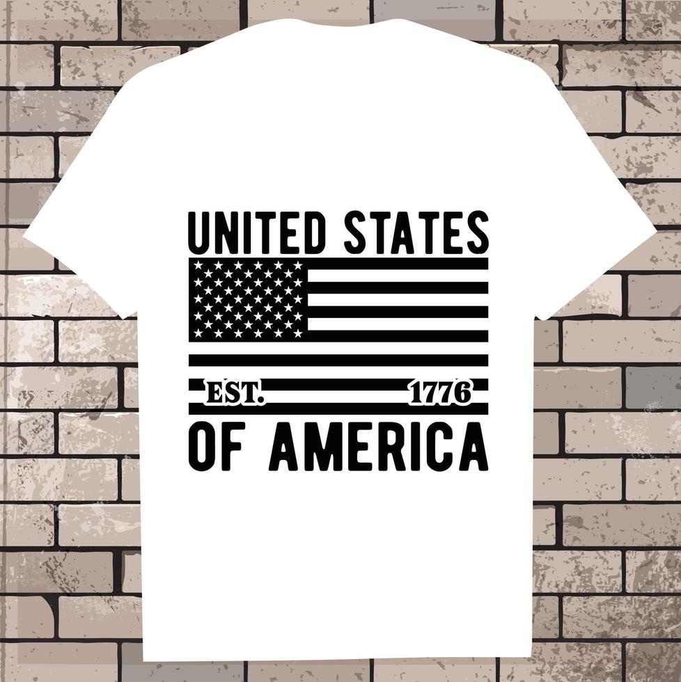 Denkmal Tag T-Shirt Vektor Illustration, USA Flagge