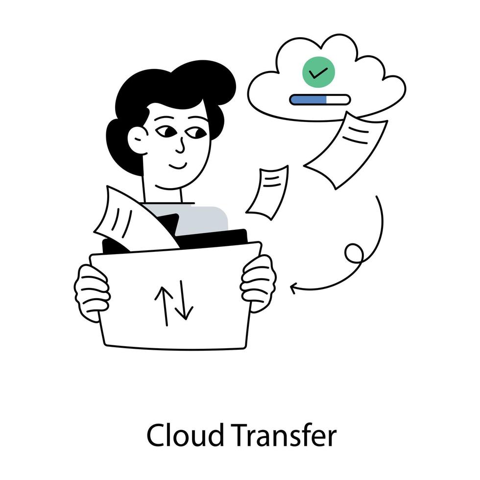 Trendiger Cloud-Transfer vektor