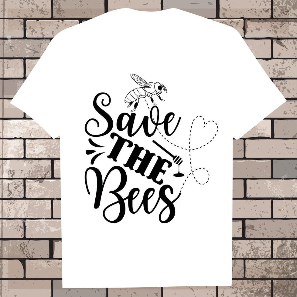 Honig Biene schwarz Vektor Illustration, Grafik T-Shirt Design eps
