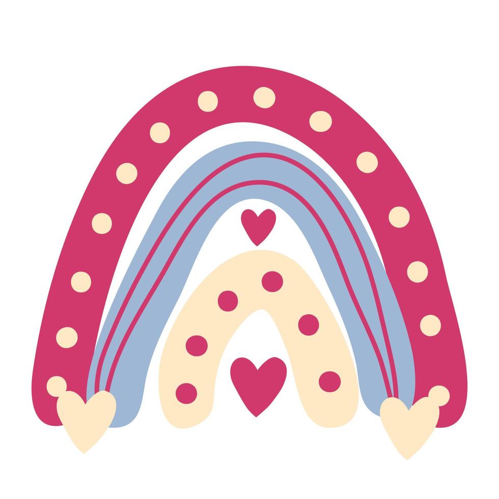 Hand gezeichnet Boho Regenbogen. süß einstellen im Pastell- skandinavisch Stil. Kinder- Zimmer Design zum Zimmer vektor
