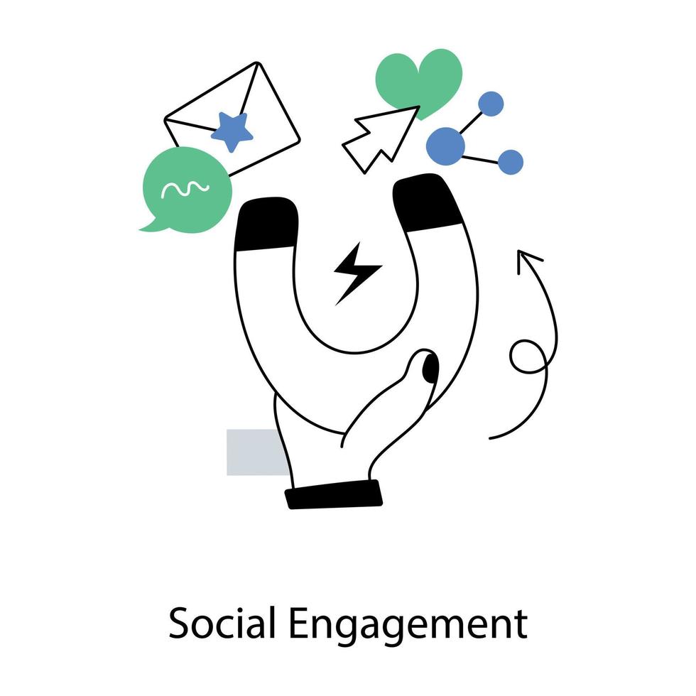 trendiges soziales Engagement vektor