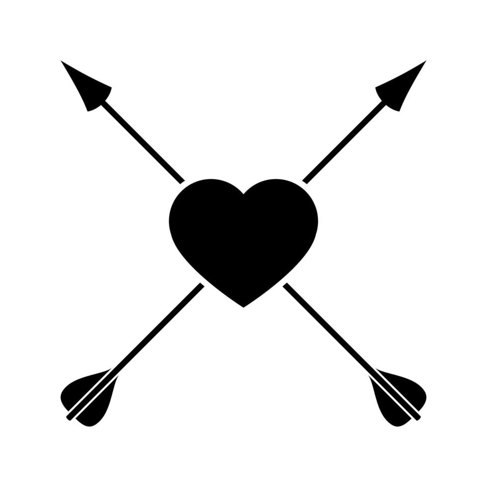 Pfeil und Herz Symbol Vektor. st. Valentinstag Tag Illustration unterzeichnen. Liebe Symbol. Amur Logo. vektor