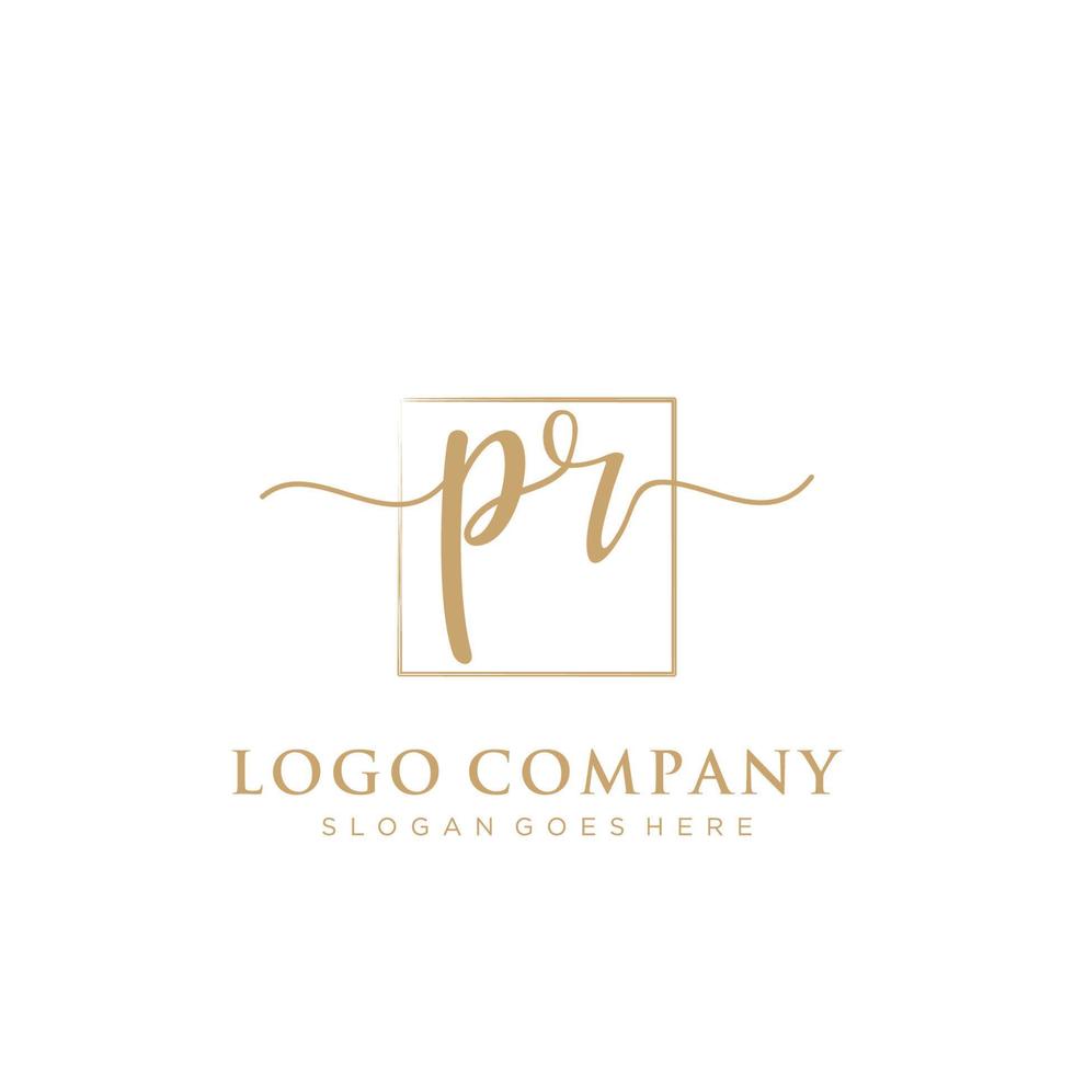 Initiale pr feminin Logo Sammlungen Vorlage. Handschrift Logo von Initiale Unterschrift, Hochzeit, Mode, Schmuck, Boutique, Blumen- und botanisch mit kreativ Vorlage zum irgendein Unternehmen oder Geschäft. vektor