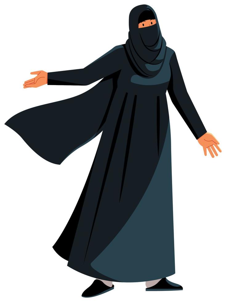 Muslim Frau tragen Niqab auf Weiß vektor