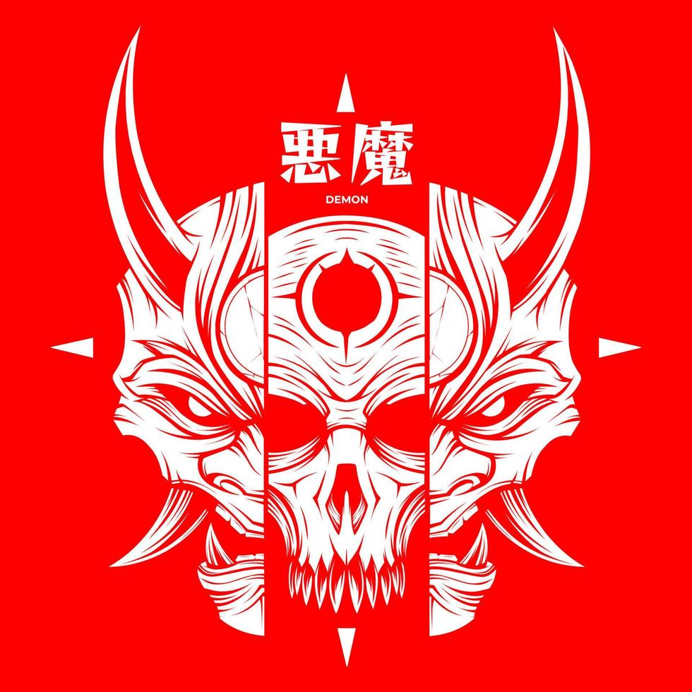 hannya mask t-shirt design vektor