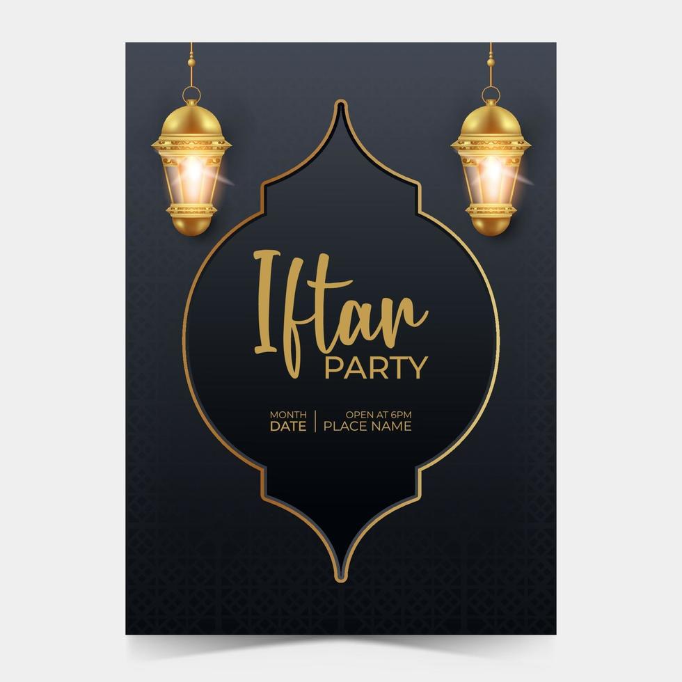 Ramadan Kareem Iftar Party Poster Vorlage. Einladungskarte für Monat Ramadan. vektor