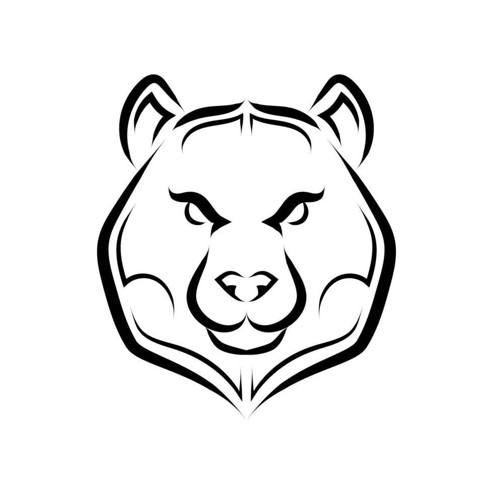 svartvita streckkonst av björnhuvud. bra användning för symbol, maskot, ikon, avatar, tatuering, t-shirtdesign, logotyp eller vilken design du vill ha. vektor