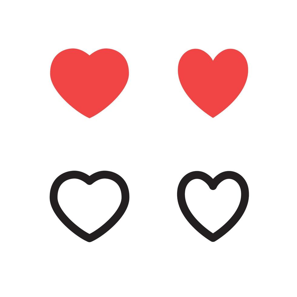 hjärta form linjär ikoner. kärlek symboler. vektor