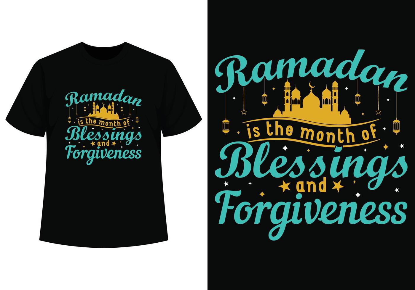 välsignelser t-shirt design för ramadan vektor