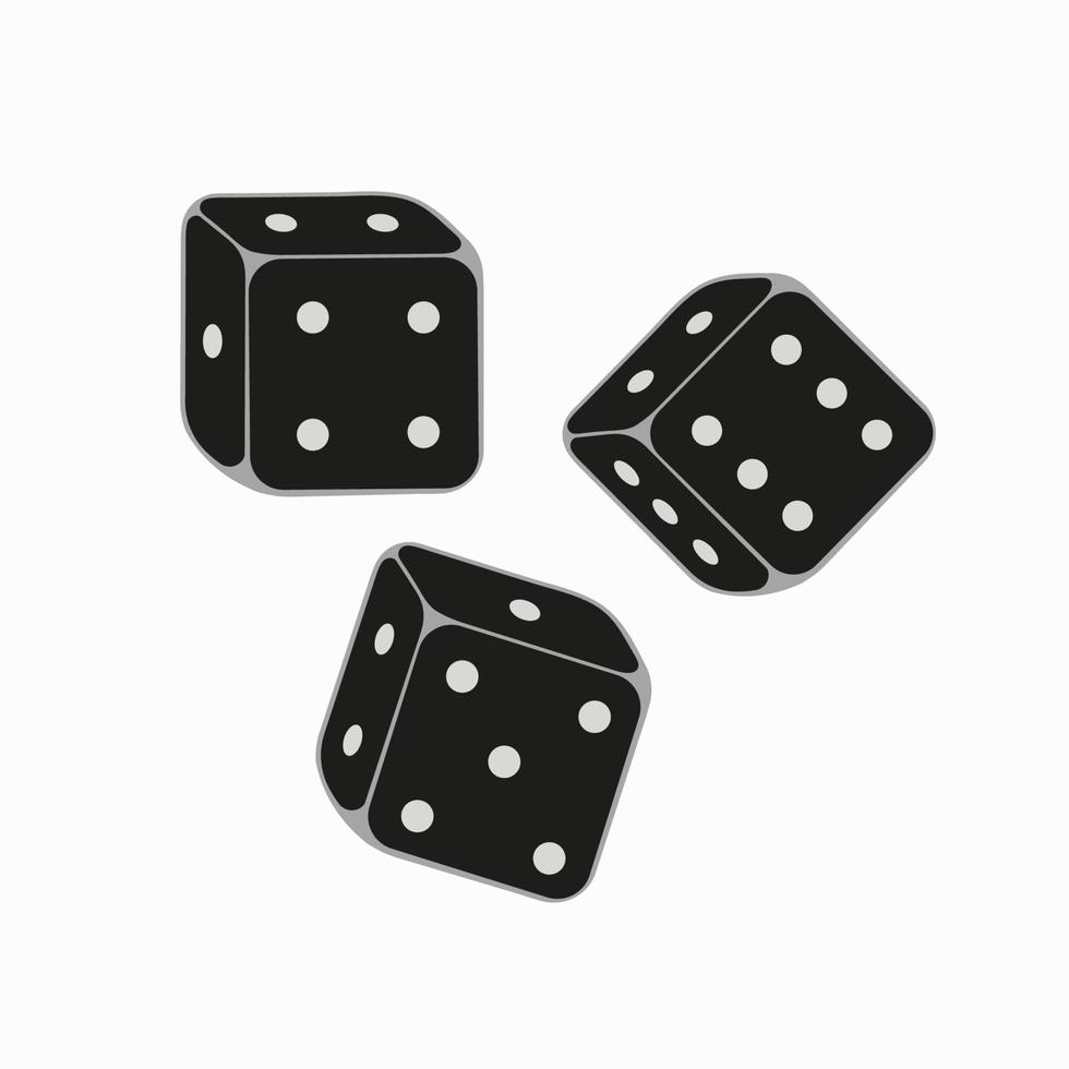 svart tärningar för kasino hasardspel och Övrig underhållning spel. vektor design.