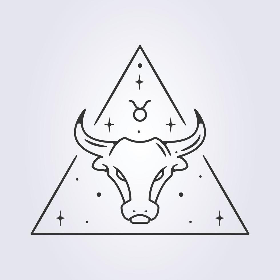 taurus zodiaken astrologi horoskop vektor linje konst illustration design