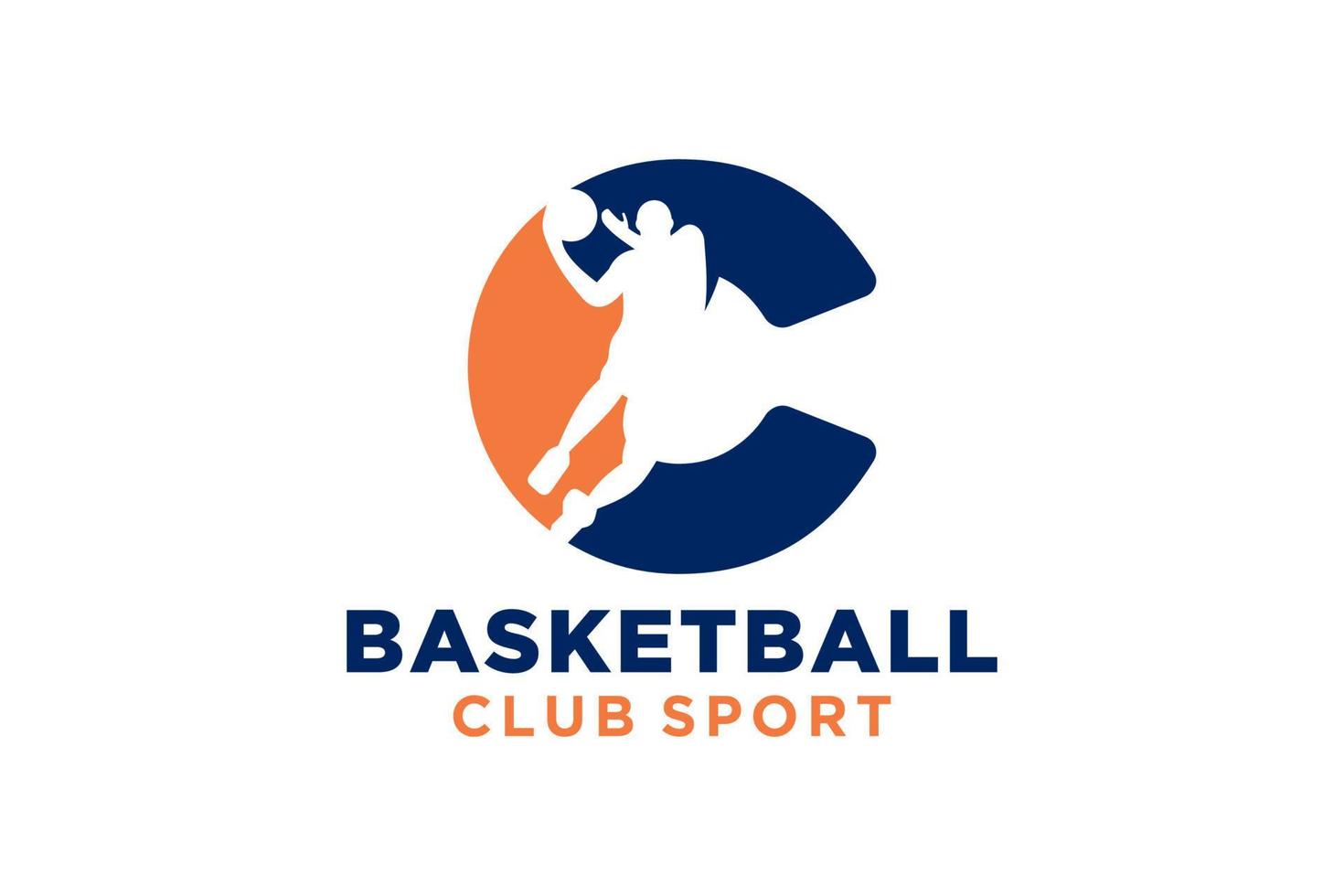 Initiale Brief c Basketball Logo Symbol. Korb Ball Logo Symbol. vektor