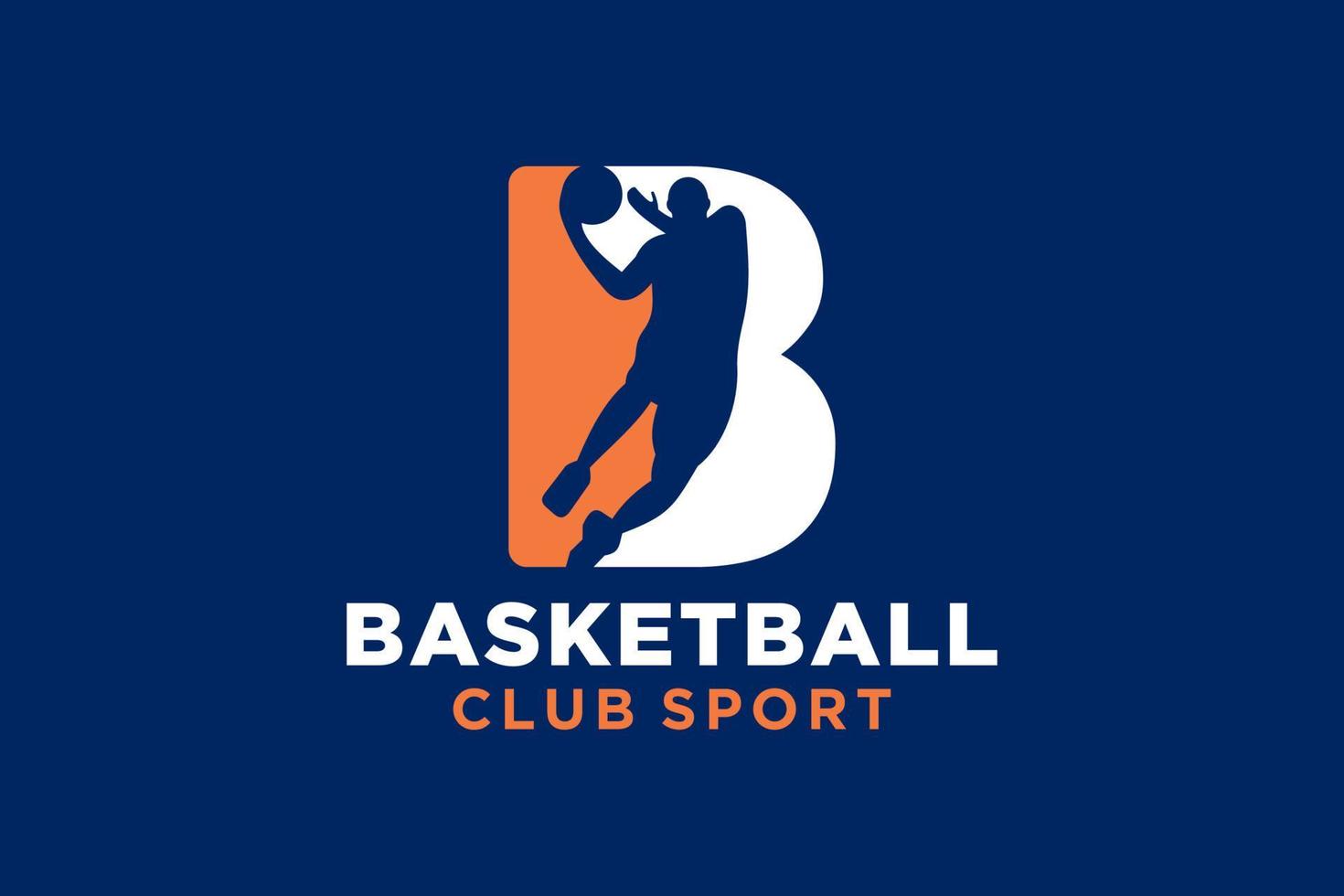 Initiale Brief b Basketball Logo Symbol. Korb Ball Logo Symbol. vektor