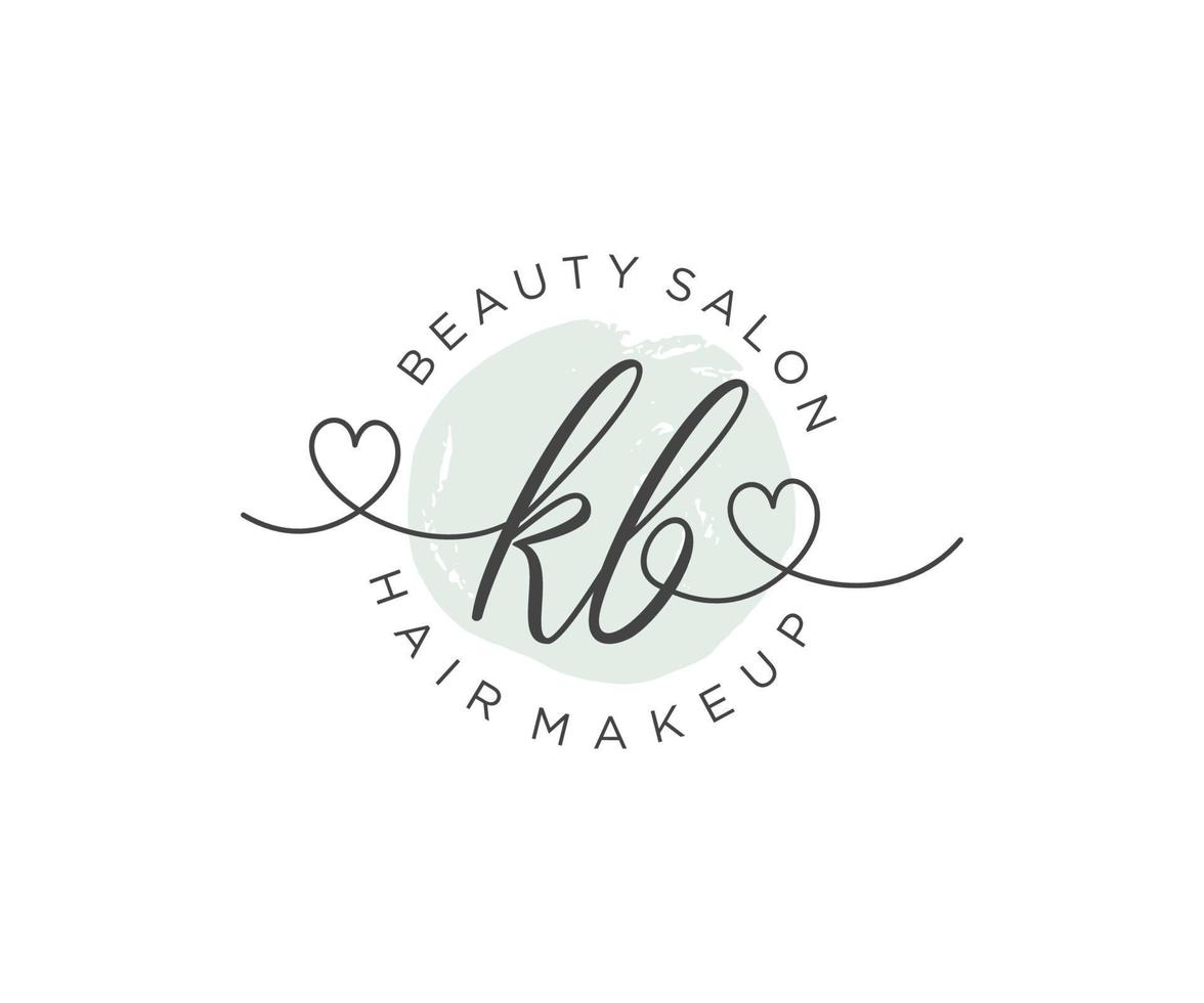 Initiale kb feminin Logo Sammlungen Vorlage. Handschrift Logo von Initiale Unterschrift, Hochzeit, Mode, Schmuck, Boutique, Blumen- und botanisch mit kreativ Vorlage zum irgendein Unternehmen oder Geschäft. vektor