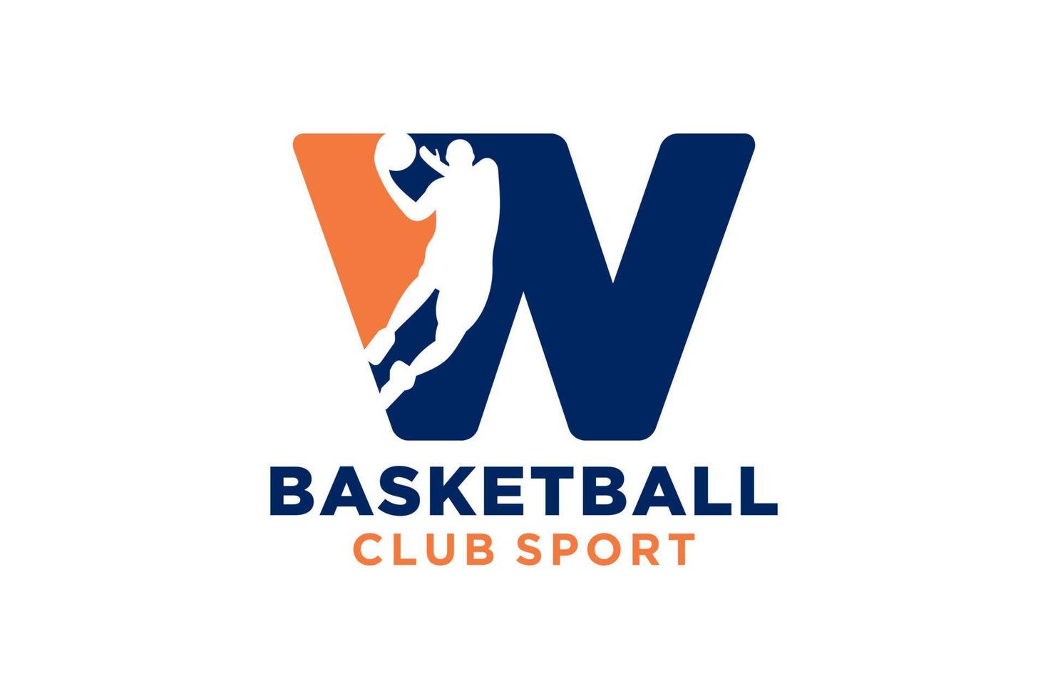 Initiale Brief w Basketball Logo Symbol. Korb Ball Logo Symbol. vektor