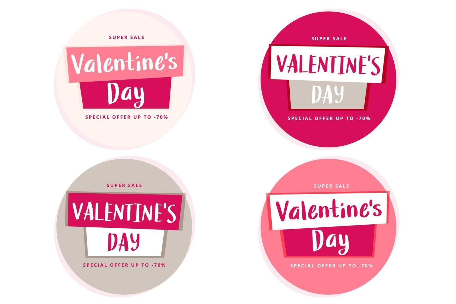 Valentinstag-Verkauf Etikettenschablone mit handgezeichneter Beschriftung, Vektorillustration vektor