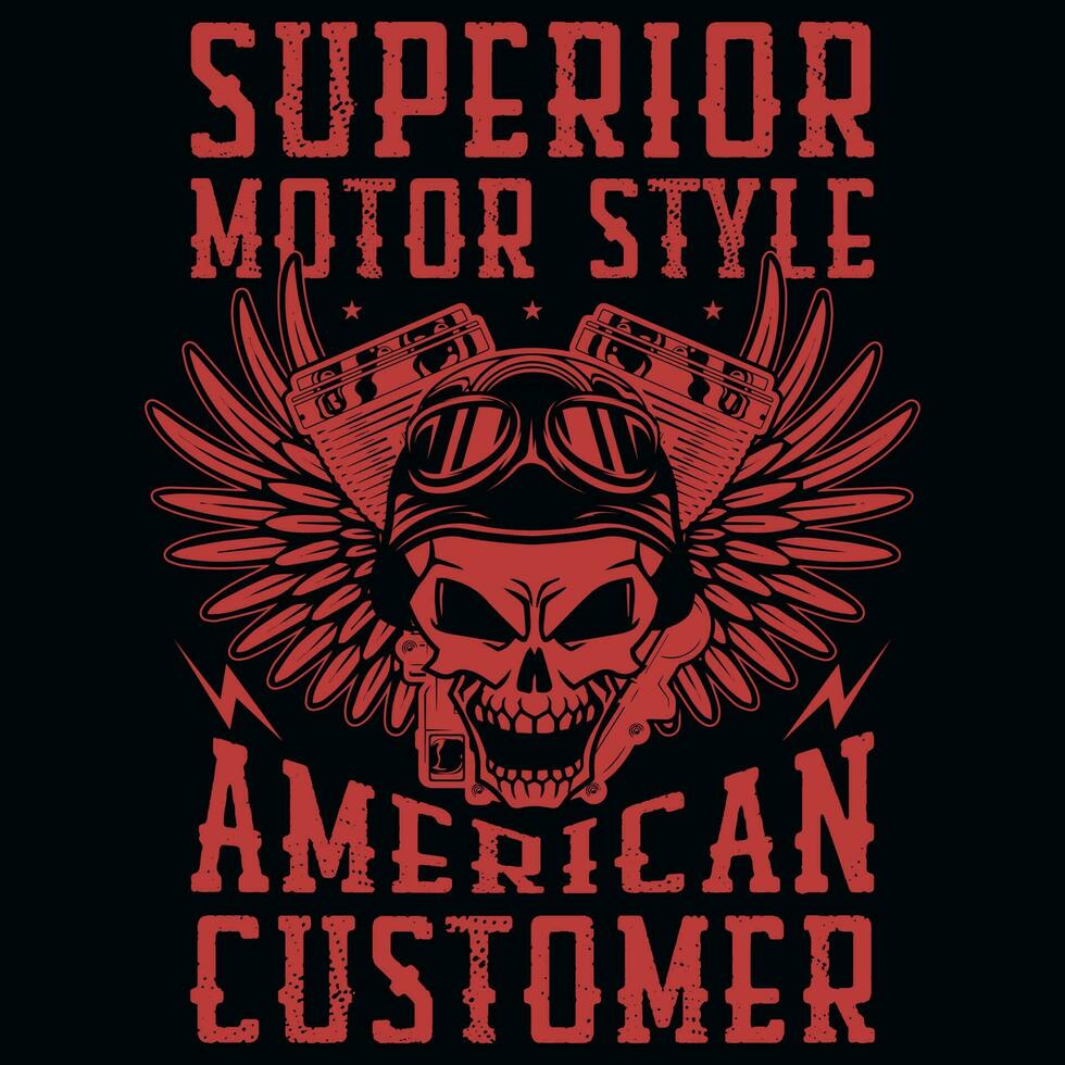 Motorrad Fahrer Grafik T-Shirt Design vektor