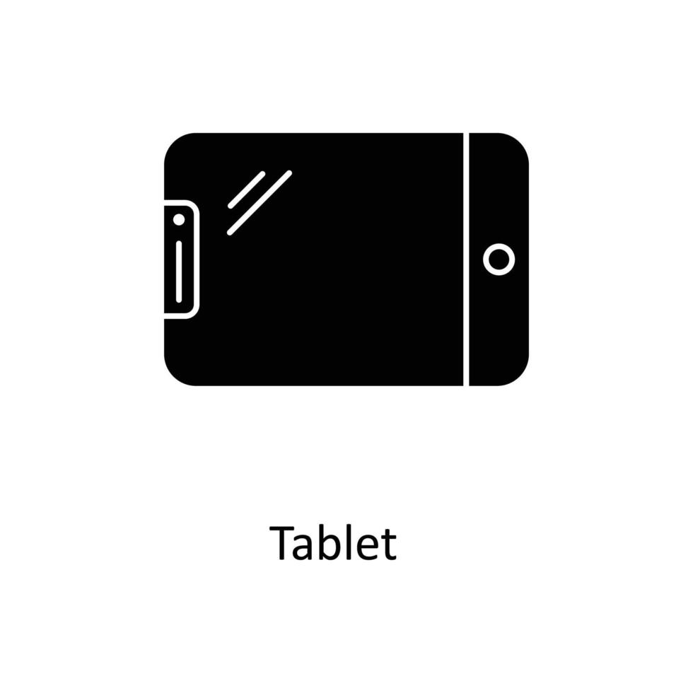 Tablette Vektor solide Symbole. einfach Lager Illustration Lager