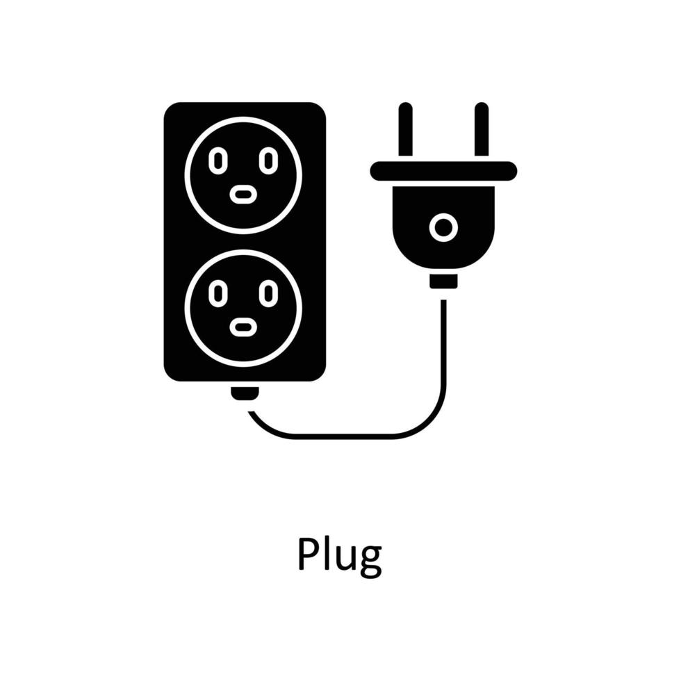 plugg vektor fast ikoner. enkel stock illustration stock