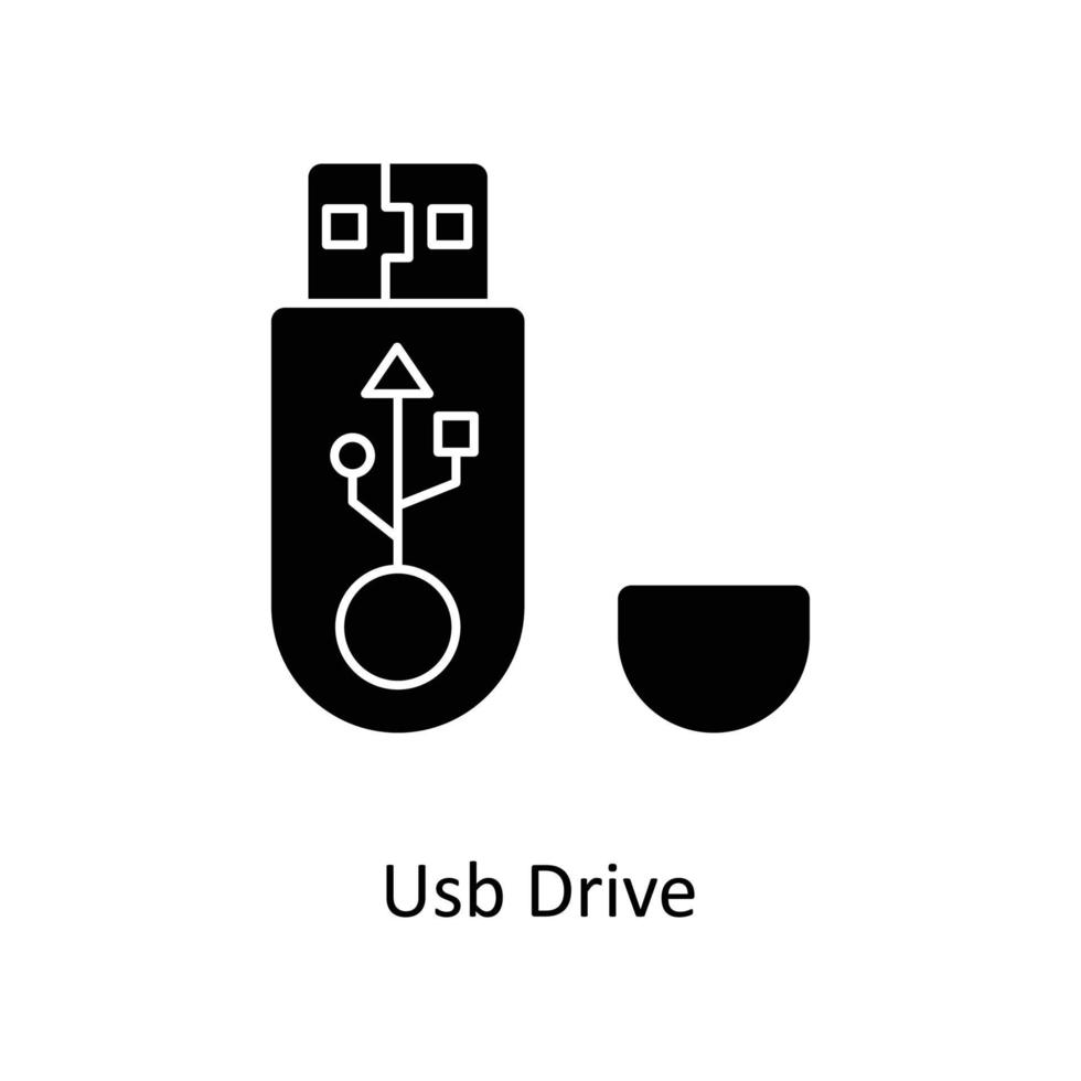 USB Fahrt Vektor solide Symbole. einfach Lager Illustration Lager