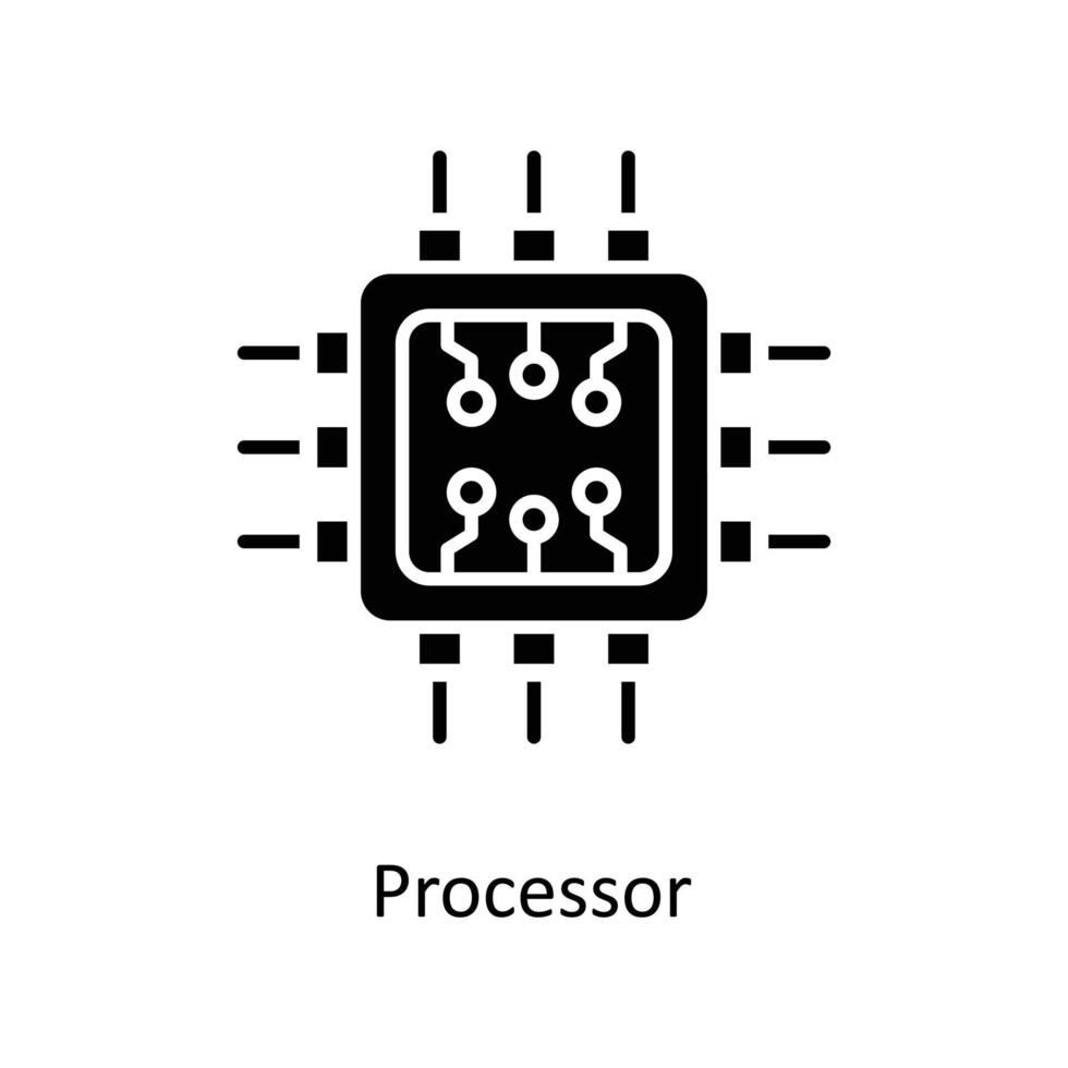 processor vektor fast ikoner. enkel stock illustration stock
