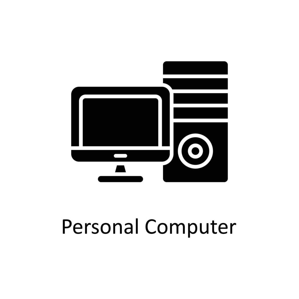 personlig dator vektor fast ikoner. enkel stock illustration stock