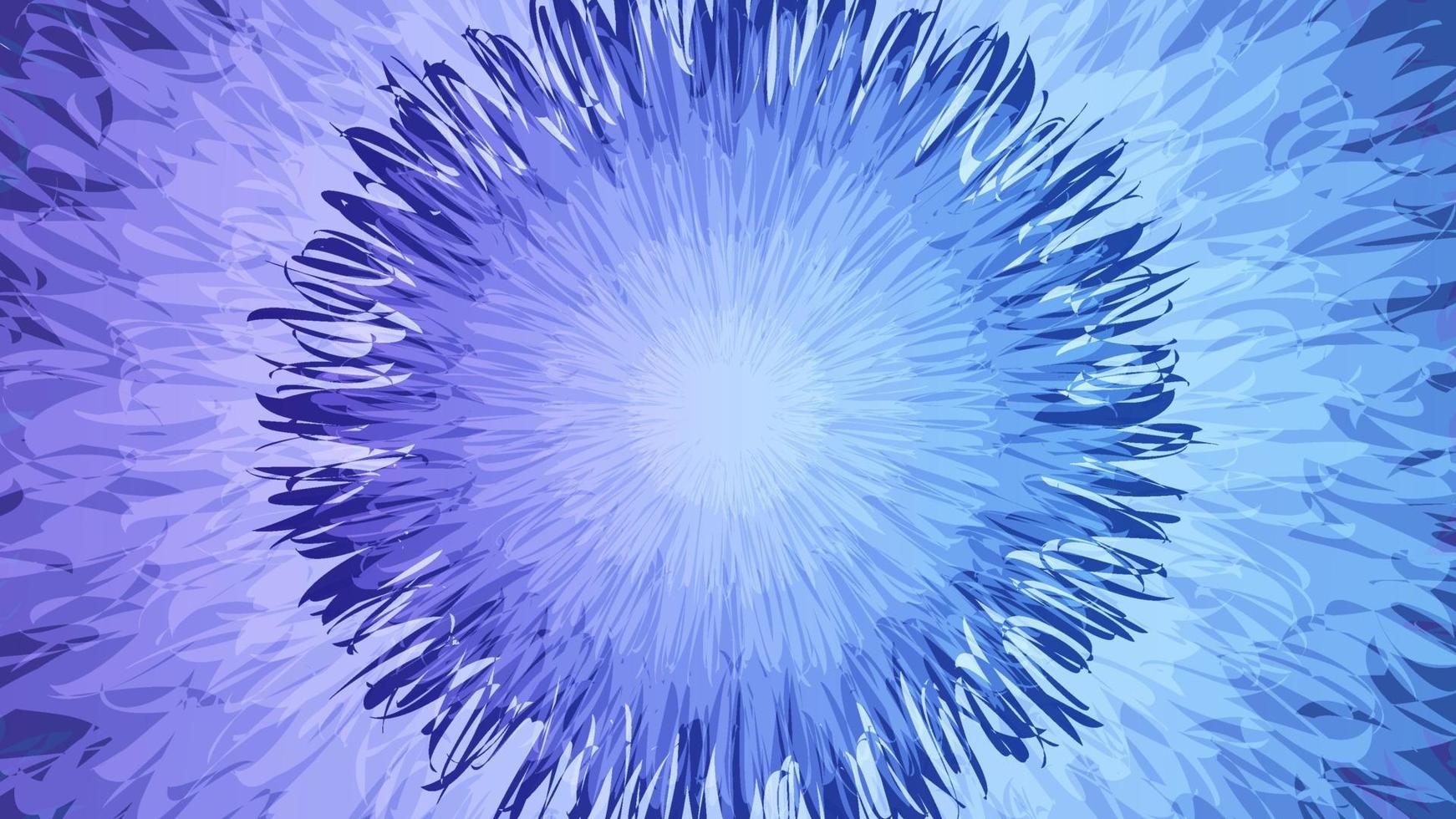 ein Blau abstrakt und Weiß Blume mit ein Kreis im das Center Hintergrund Vektor Hintergrund Design