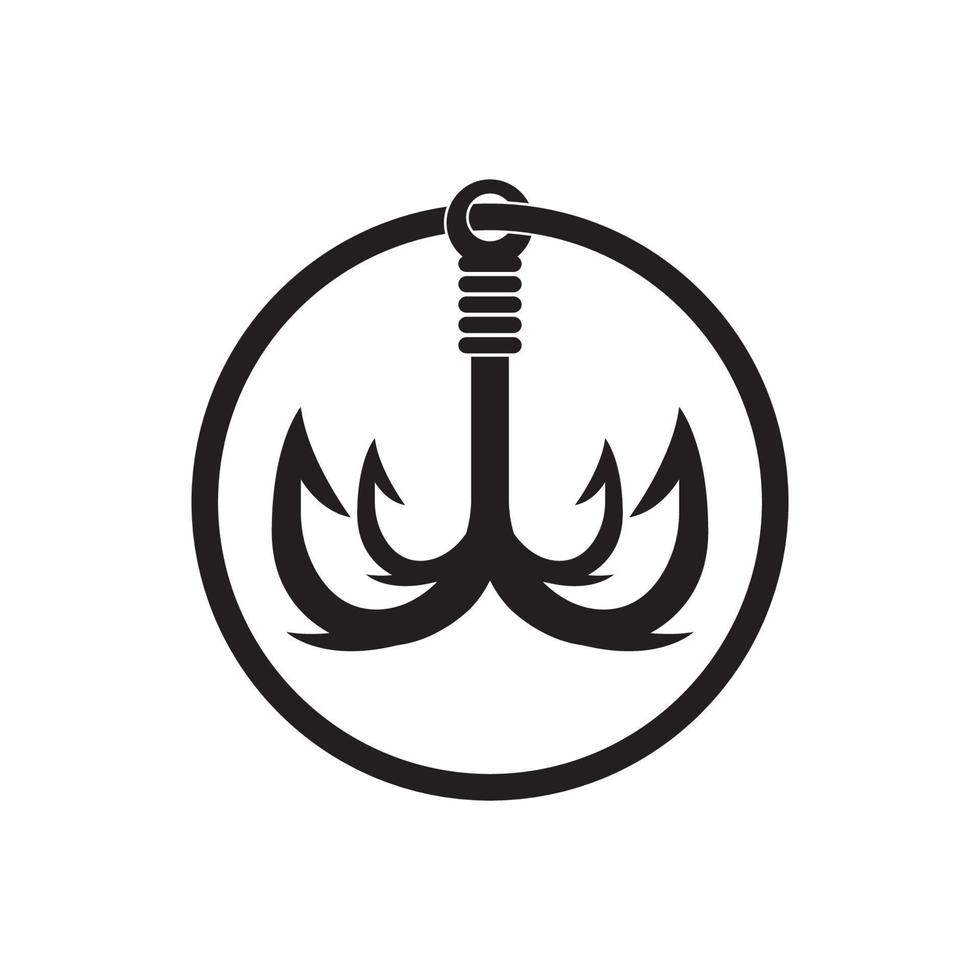 Angeln Haken Logo Vektor Symbol Illustration Design