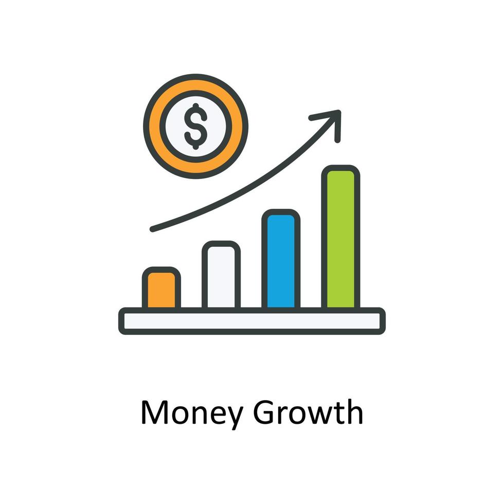 Geld Wachstum Vektor füllen Gliederung Symbole. einfach Lager Illustration Lager