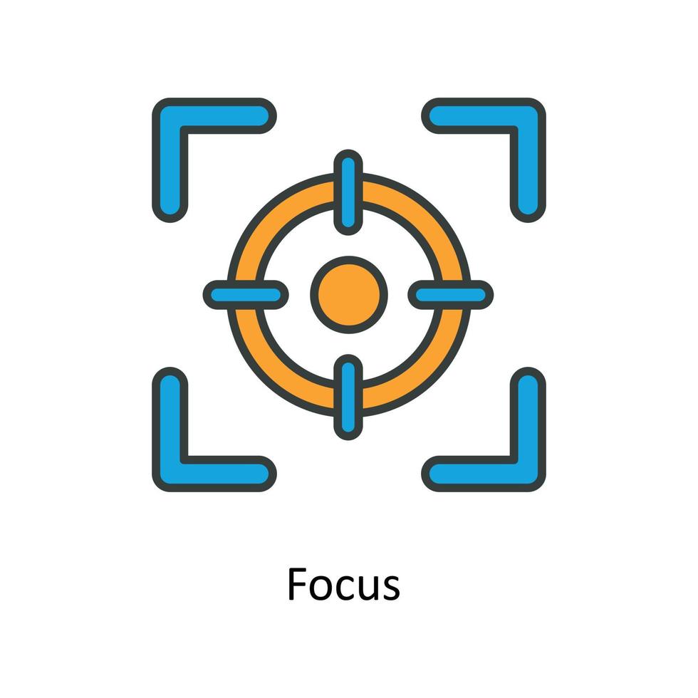 fokus vektor fylla översikt ikoner. enkel stock illustration stock