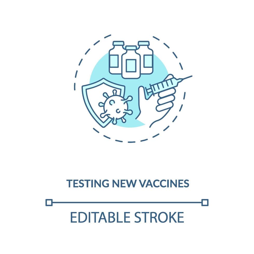 Testen des neuen Impfstoffkonzeptsymbols vektor
